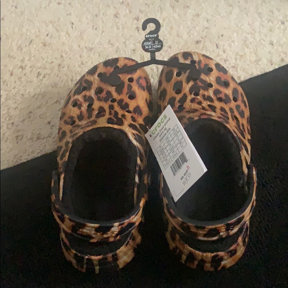 BRAND NEW CHEETAH PRINT CROCS